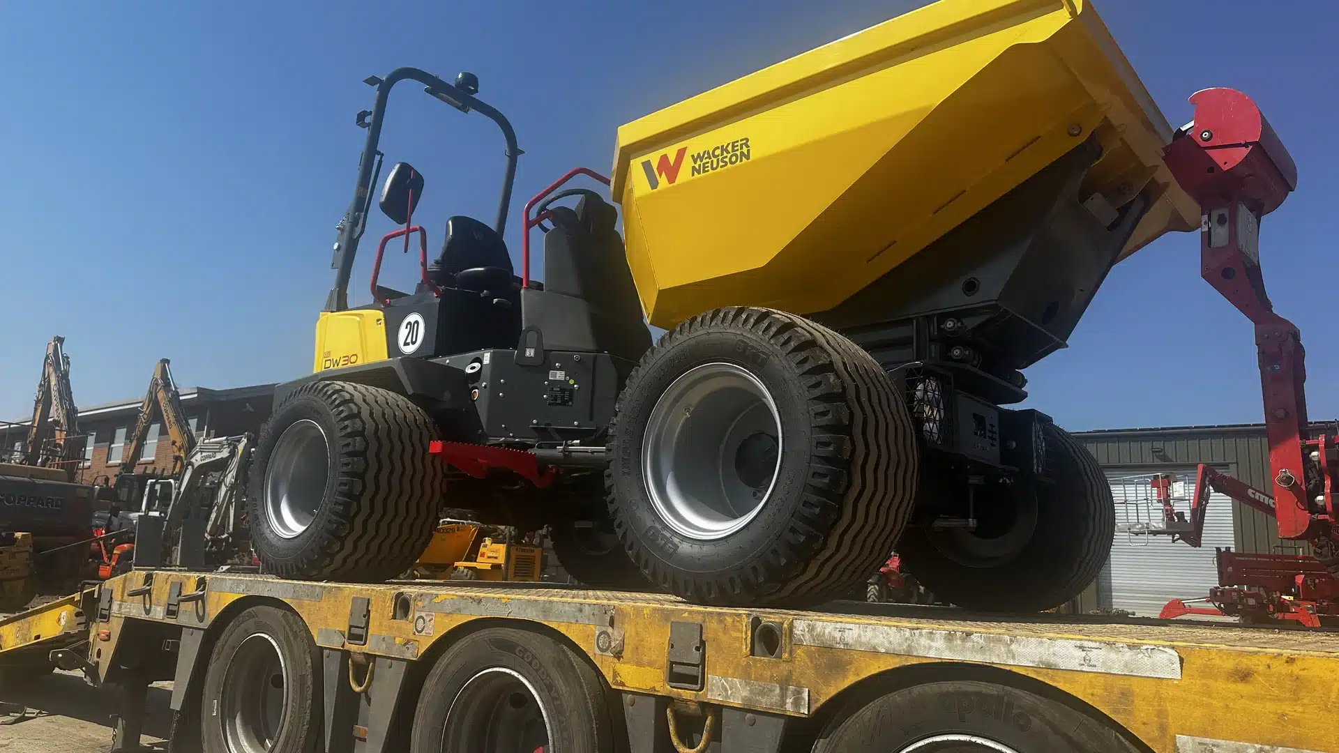 Low ground pressure 3T swivel dumper on a soft lawn site in East Sussex