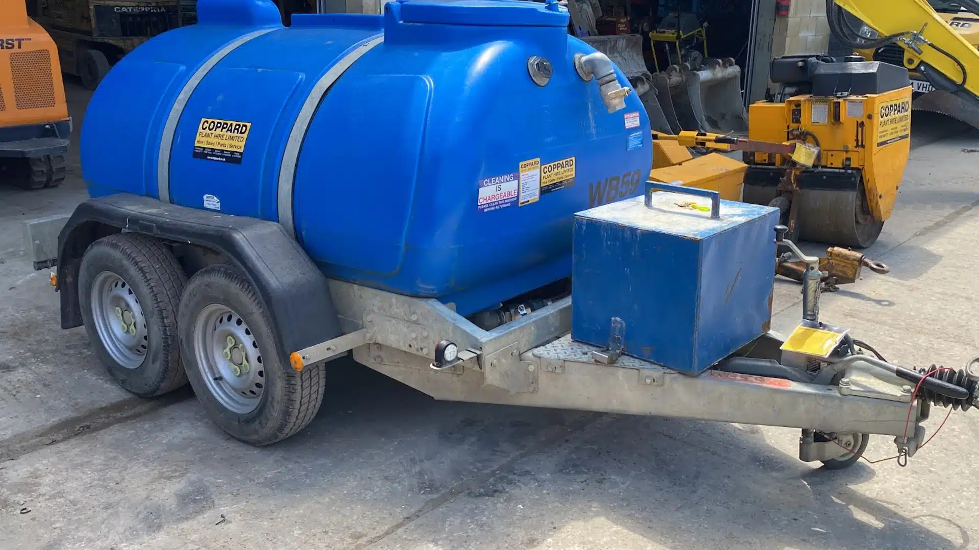 Water bowser pump running on a landscaping project in Surrey